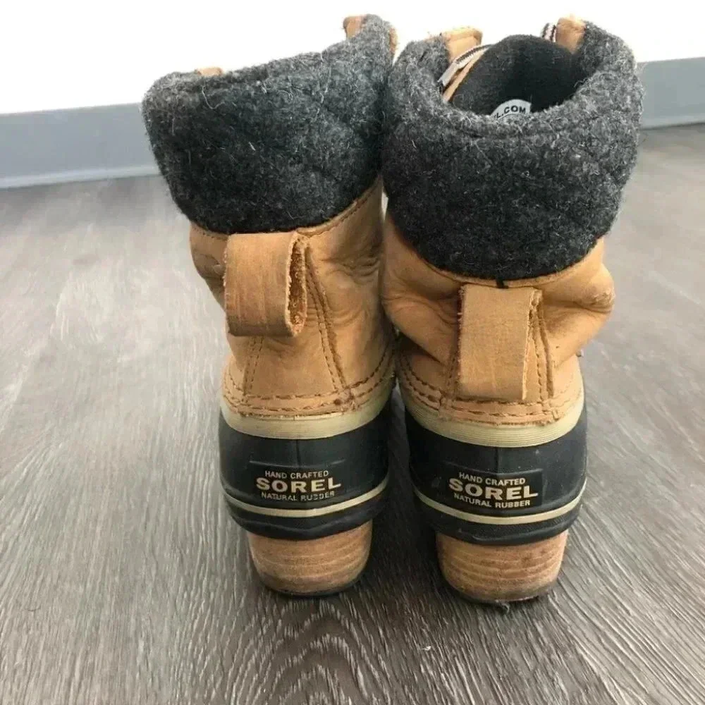 Sorel Slimpack II Lace Up Waterproof Duck Boots Black/Kettle: 6.5